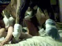 Nasty bitch got pussy eaten and banged by a horny dog